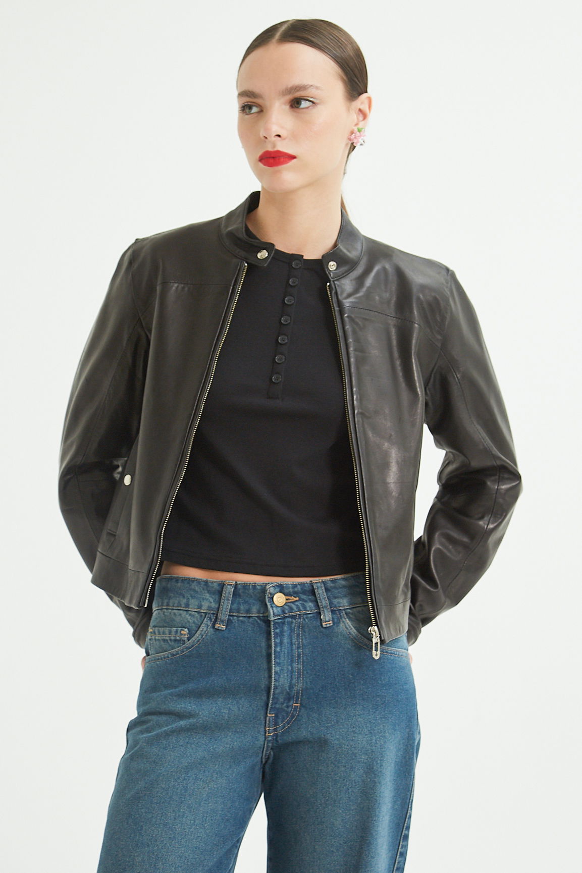CAMPERA DE CUERO BROWN // OVINO