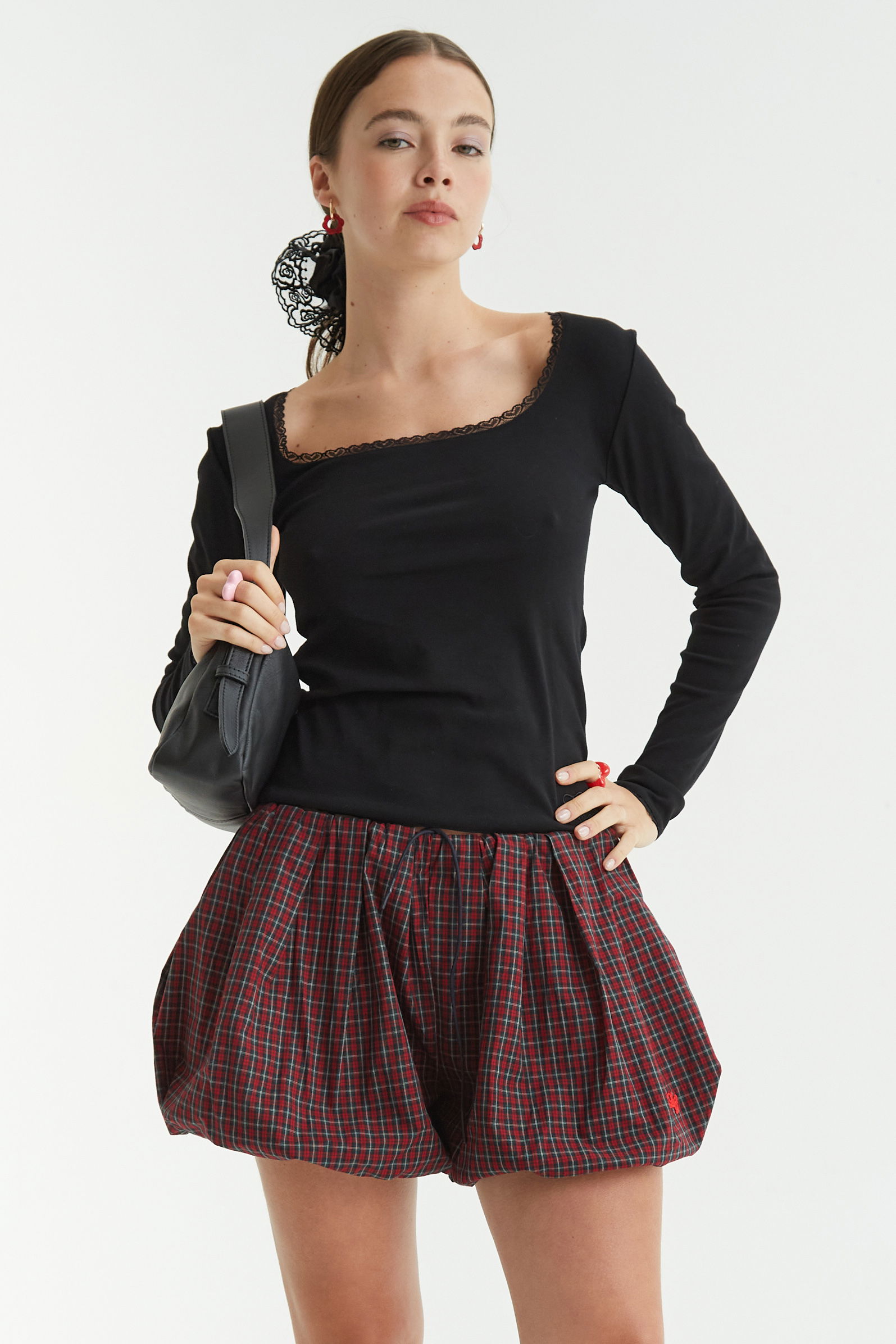 SHORT BALLOON MAKAROVA PLAID