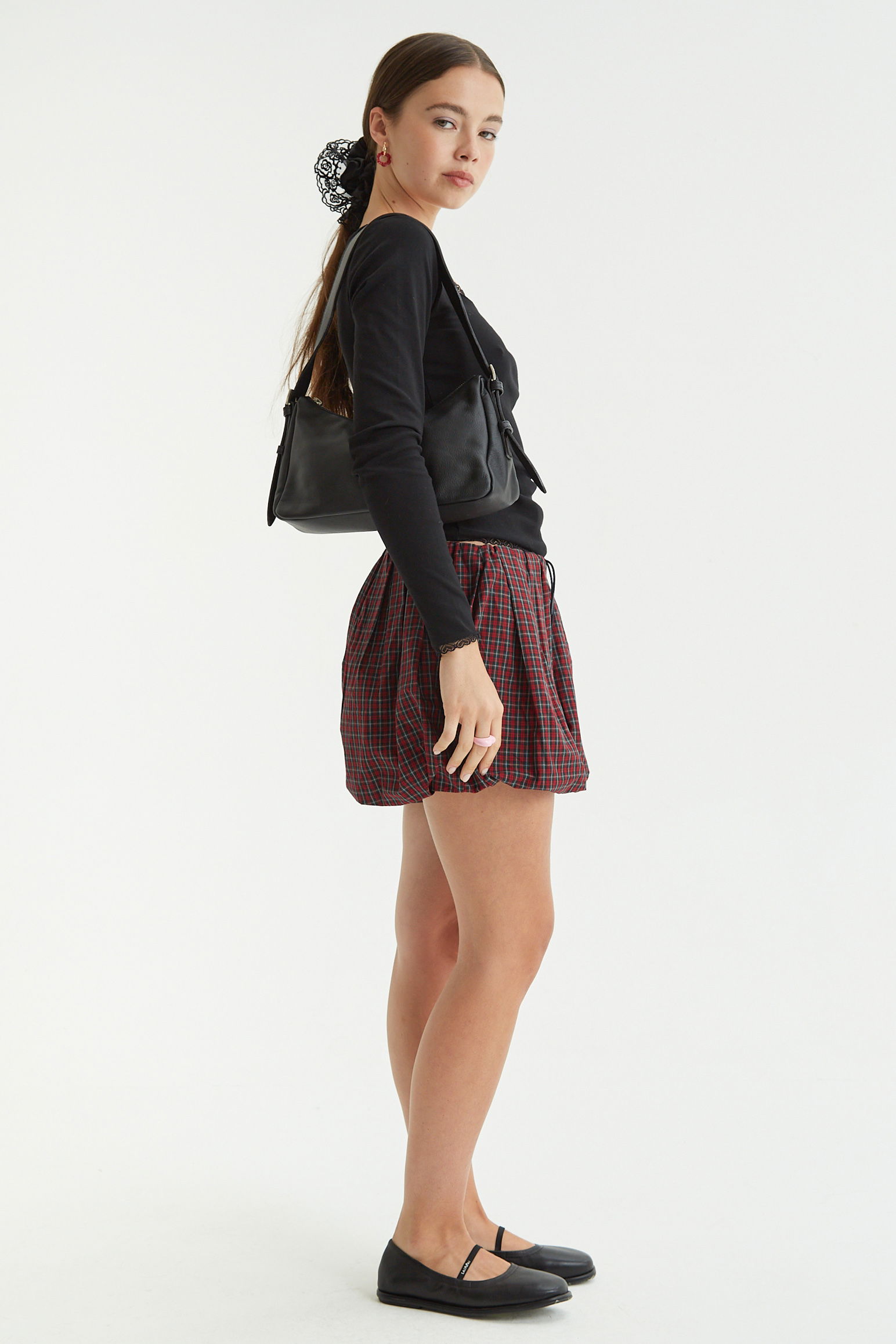 SHORT BALLOON MAKAROVA PLAID