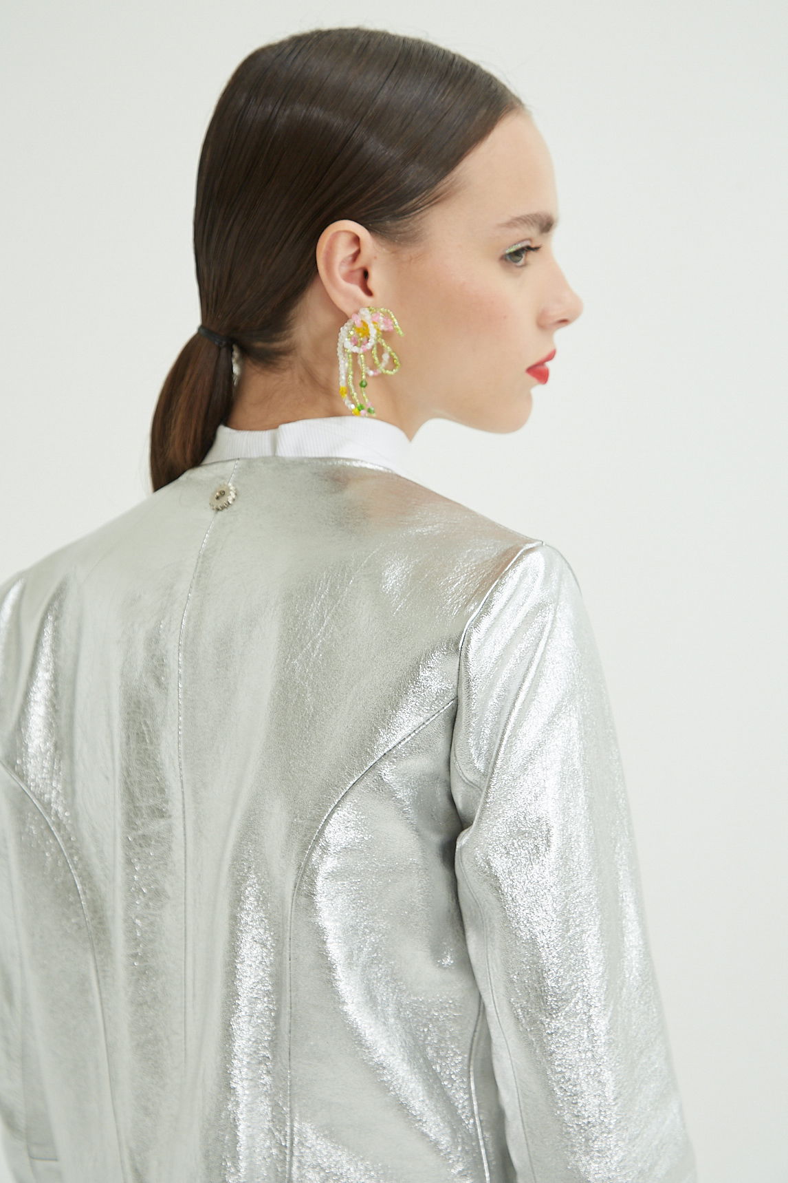 CAMPERA DE CUERO MARION METALIZADA // OVINO ITALIANO