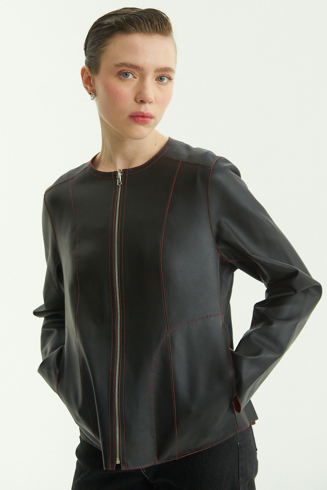 CAMPERA DE CUERO GAL REVERSIBLE