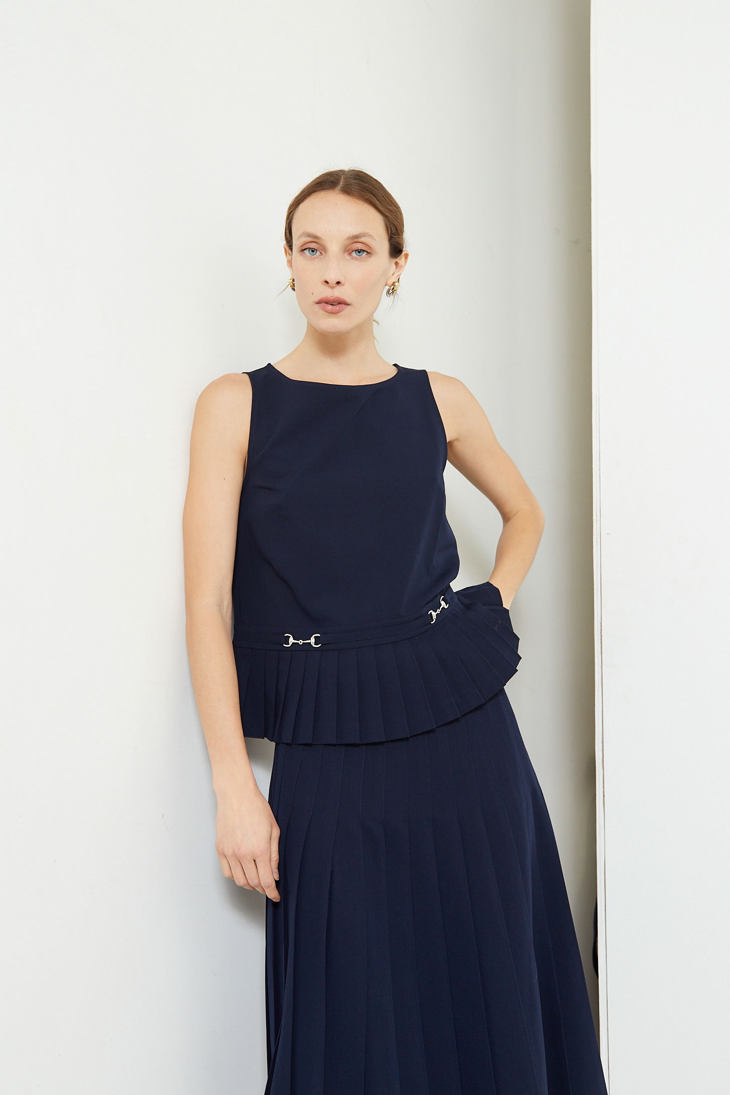 BLUSA SASTRERA PLISADA PORTIA