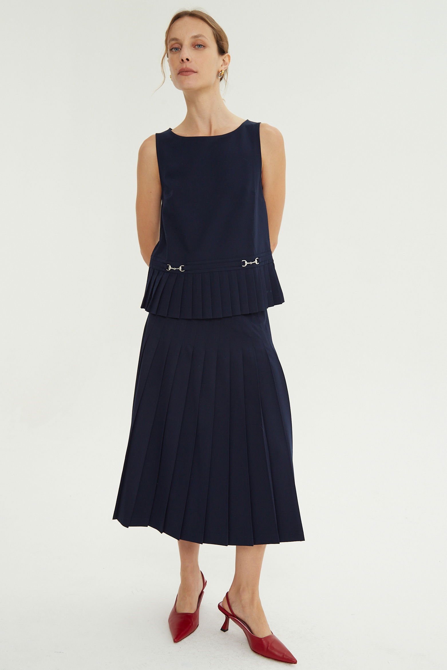 BLUSA SASTRERA PLISADA PORTIA