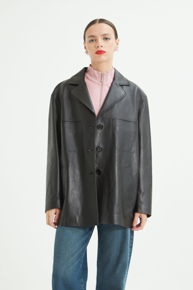 SACO DE CUERO SIDNEY // OVINO ITALIANO