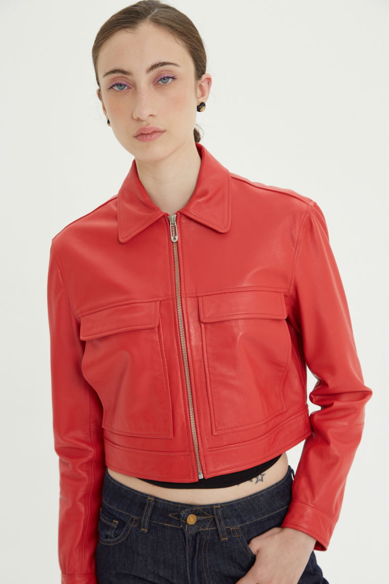 CAMPERA DE CUERO ONIX // OVINO ITALIANO