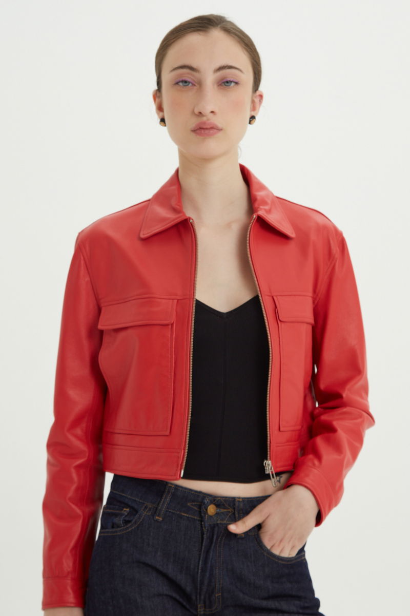 CAMPERA DE CUERO ONIX // OVINO ITALIANO