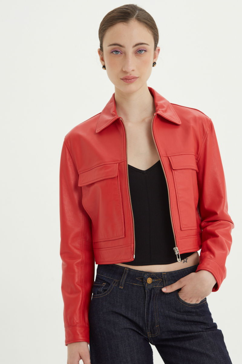 CAMPERA DE CUERO ONIX // OVINO ITALIANO