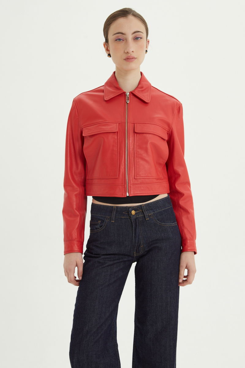 CAMPERA DE CUERO ONIX // OVINO ITALIANO