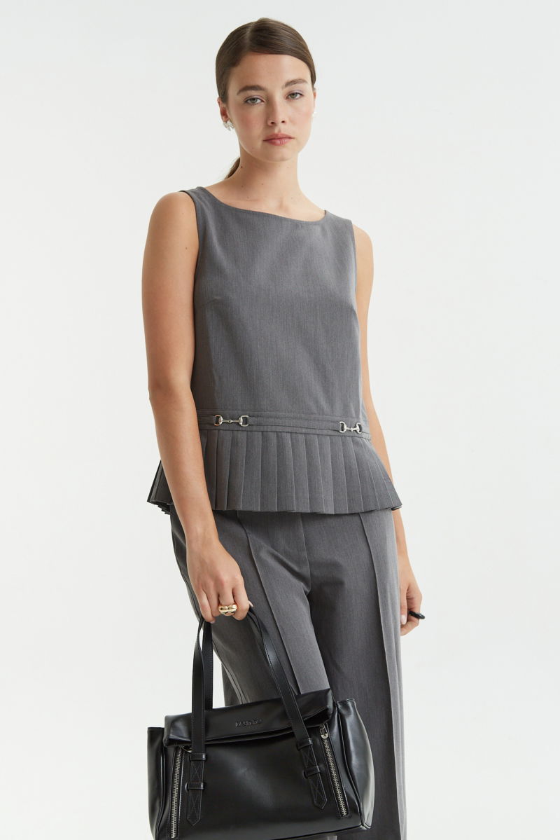 BLUSA SASTRERA PLISADA PORTIA