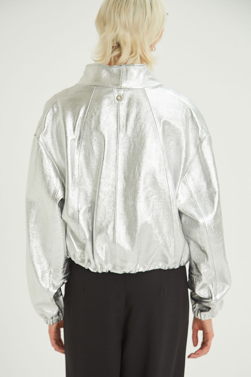 CAMPERA DE CUERO LIPA METALIZADA // OVINO ITALIANO