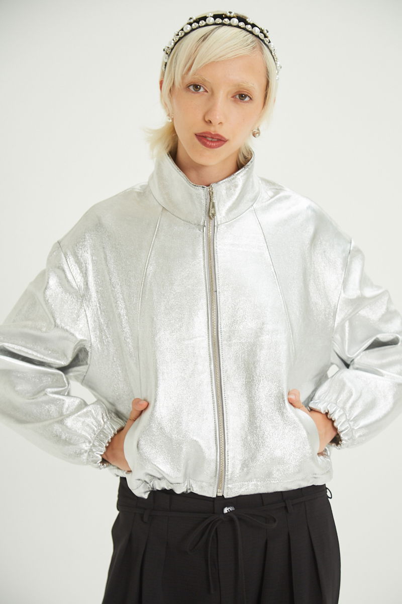 CAMPERA DE CUERO LIPA METALIZADA // OVINO ITALIANO