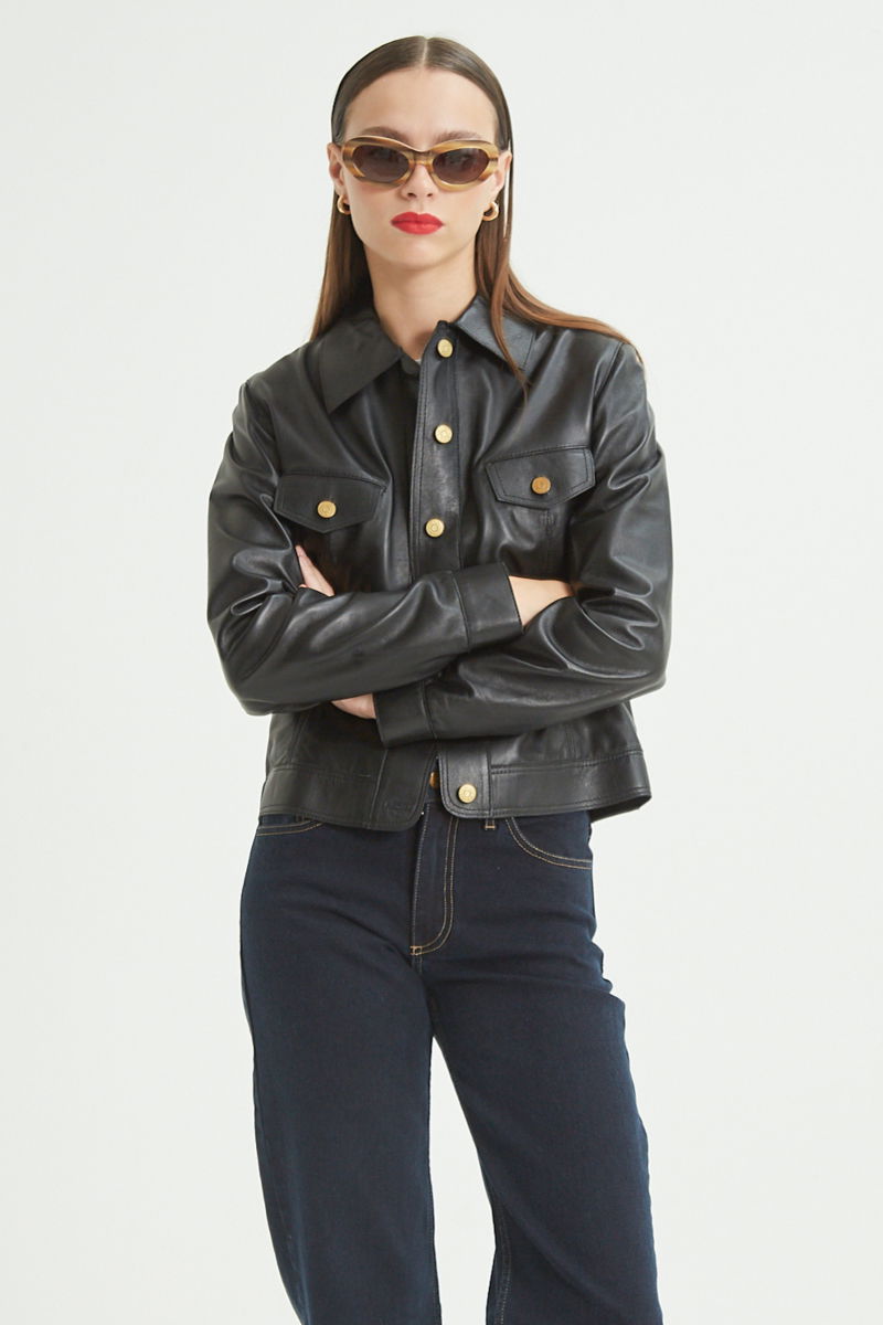 CAMPERA DE CUERO SARA//OVINO ITALIANO