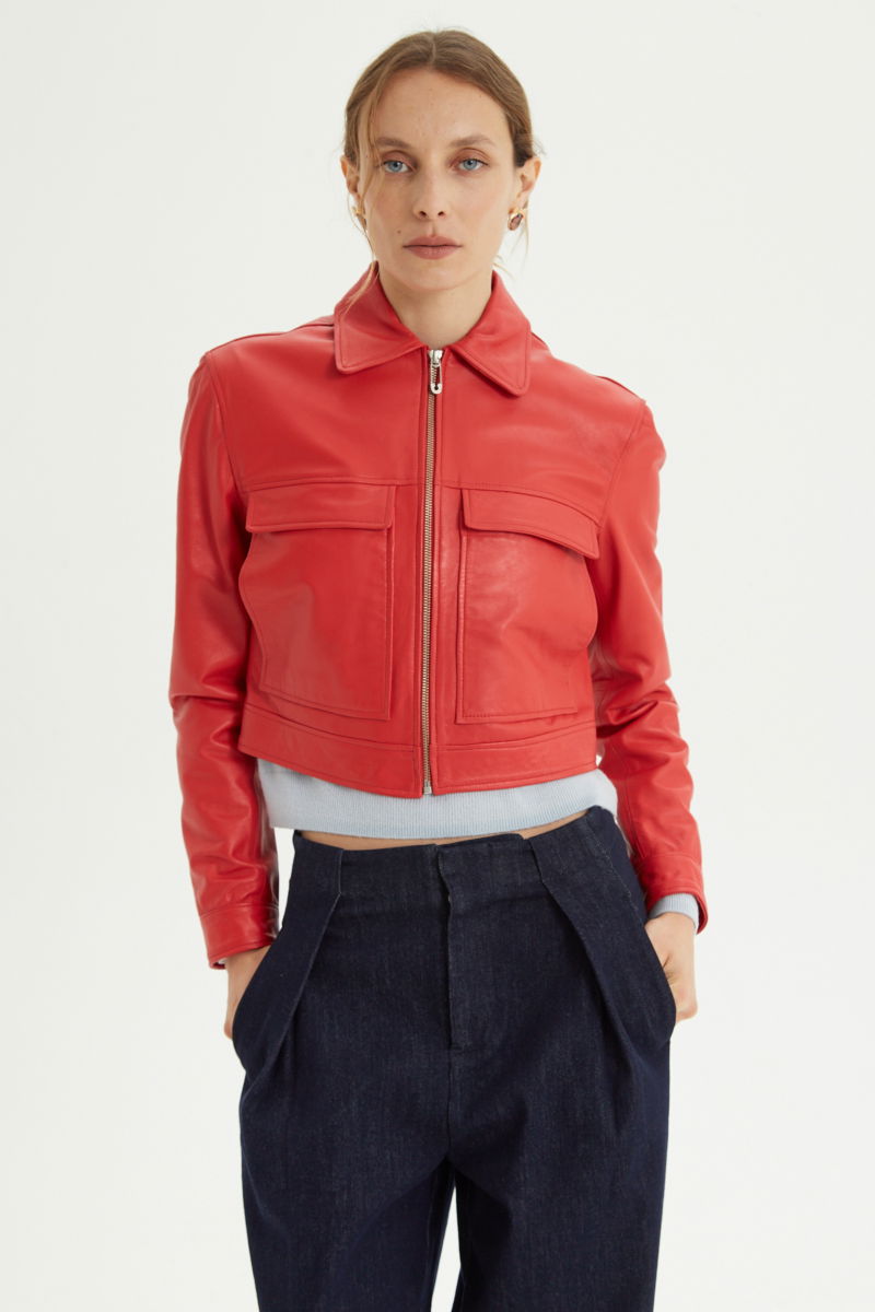 CAMPERA DE CUERO ONIX // OVINO ITALIANO