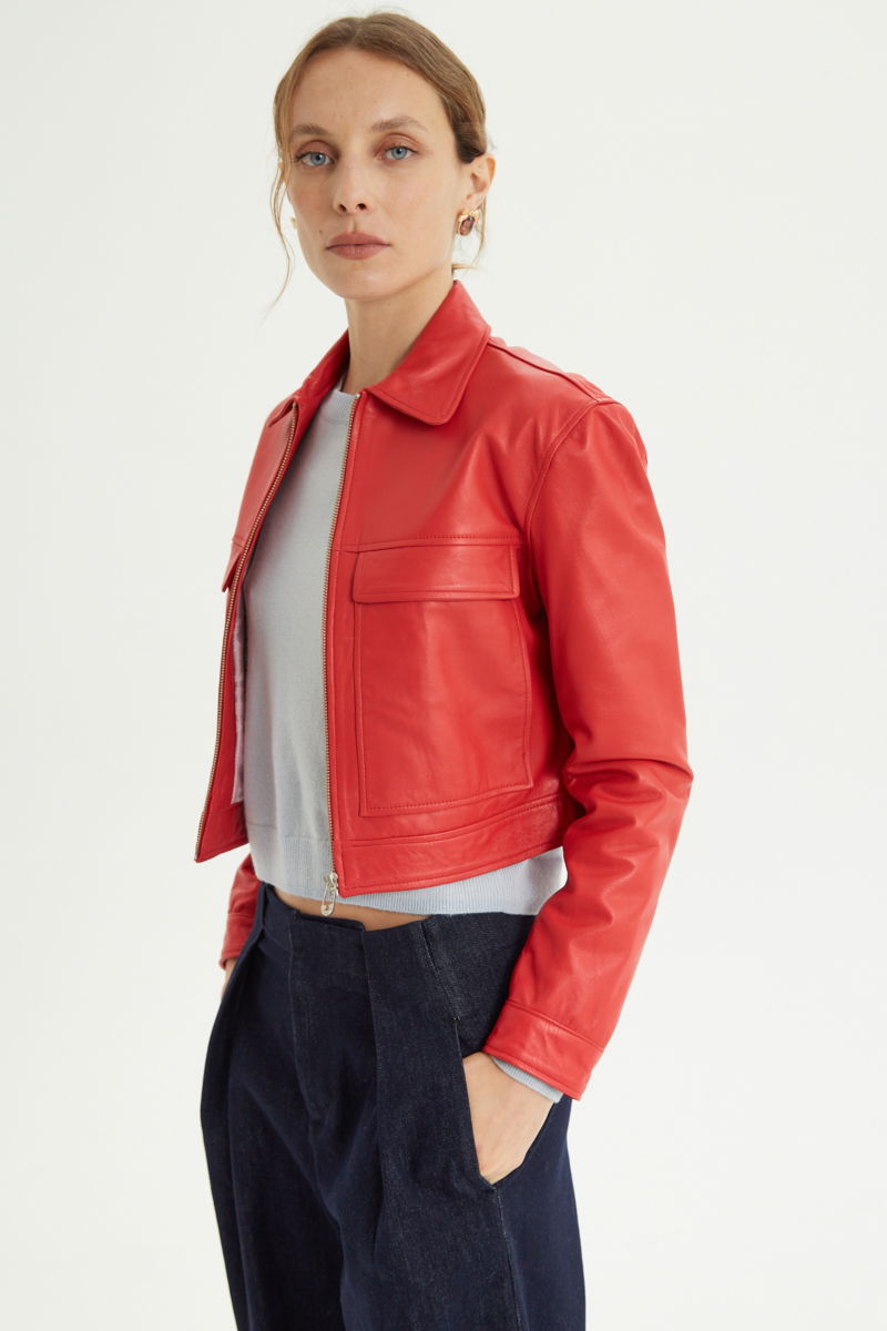 CAMPERA DE CUERO ONIX // OVINO ITALIANO