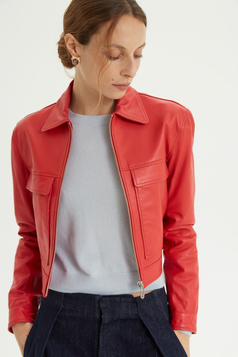 CAMPERA DE CUERO ONIX // OVINO ITALIANO