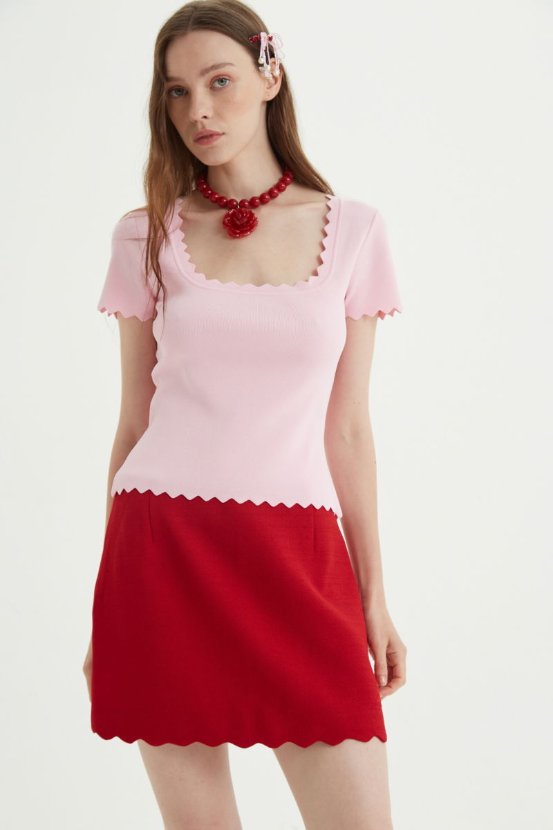  MINI FALDA SASTRERA SCALLOP