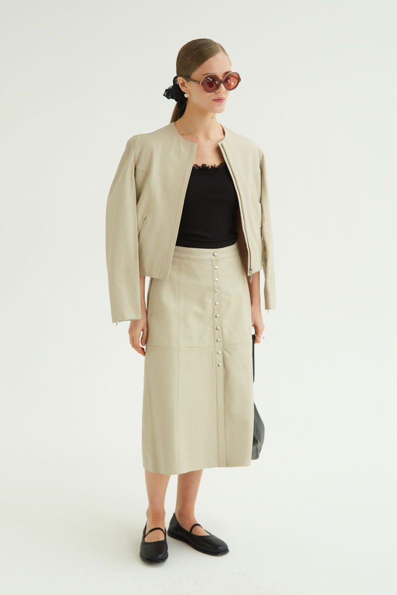 CAMPERA DE CUERO MARION // OVINO ITALIANO