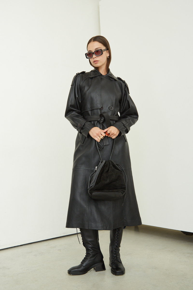 TRENCH DE CUERO ANTONIA / OVINO ITALIANO